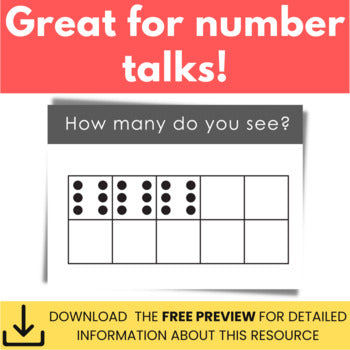 Image of Subitizing Dot Talks for Number Talks; Subitize for Number Sense Grades 3-4