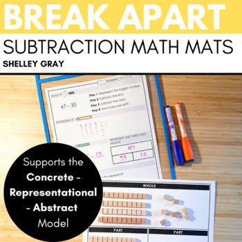 Break Aprt Math Break Apart Subtraction Strategy Math Mats, CRA Model Independent Math ...