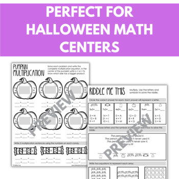 Image of Halloween Math Worksheets for Multiplication