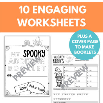 Image of Halloween Math Worksheets for Addition