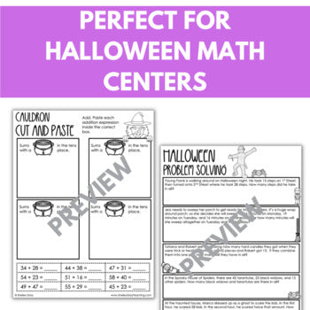 Image of Halloween Math Worksheets for Addition