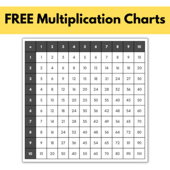 Main image for FREE Multiplication Charts, Blank and Filled, Printable PDF Format