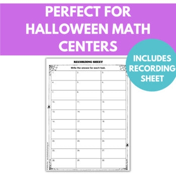 Image of Halloween Task Cards for Working with Numbers to 10 - Make 10 One More One Less