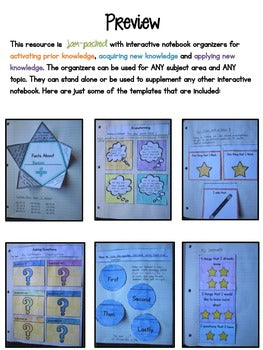 Image of Interactive Notebook - Activating, Acquiring and Applying Knowledge