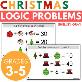 Main image for Christmas Math Logic Problems, Puzzles for Addition & Subtraction Within 100