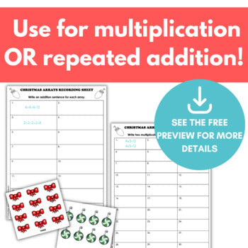 Image of Christmas Arrays Task Cards for Multiplication or Repeated Addition Practice