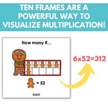 Image of Christmas Multi-Digit Multiplication Task Cards, Using Ten Frames