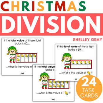 Main image for Christmas Division Task Cards for Basic Facts, Using Ten Frames