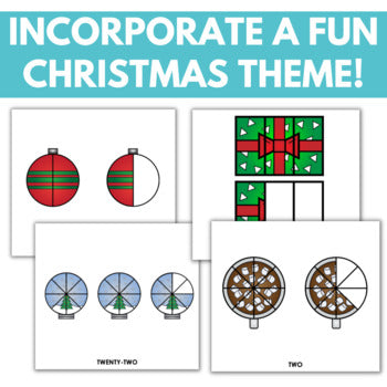 Image of Christmas Improper Fractions and Mixed Numbers Task Cards