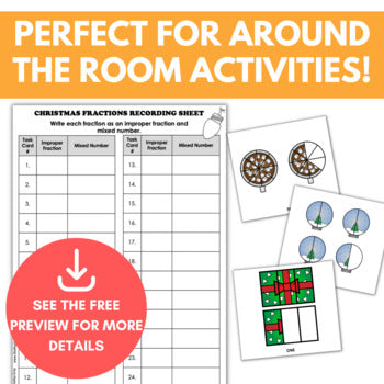 Image of Christmas Math Centers Task Card Bundle for Grades 3-4