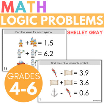 Main image for Math Logic Problems, Puzzles for Decimal Numbers to Tenths, Problem-Solving