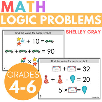 Logic Math Problem Packets Math Logic Problems, Puzzles for Addition Subtraction Multiplication W ...